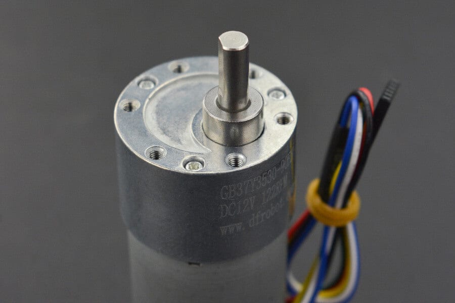 Metal DC Geared Motor w/Encoder - 12V 122RPM 38Kg.cm - The Pi Hut