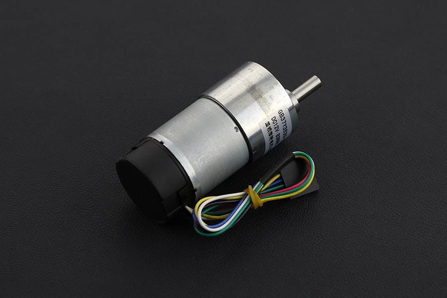 Metal DC Geared Motor w/Encoder - 12V 83RPM 45Kg.cm - The Pi Hut