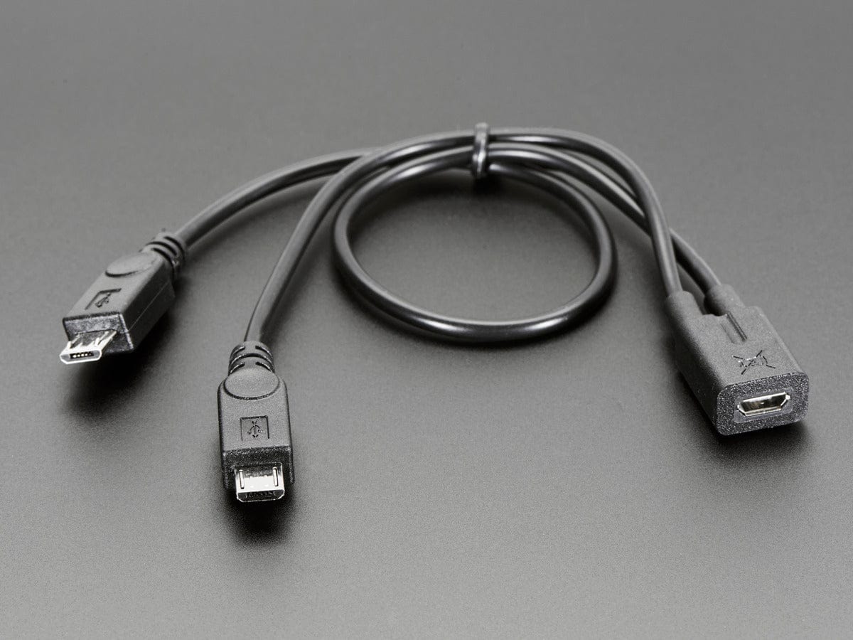 Micro B USB 2-Way Y Splitter Cable - The Pi Hut