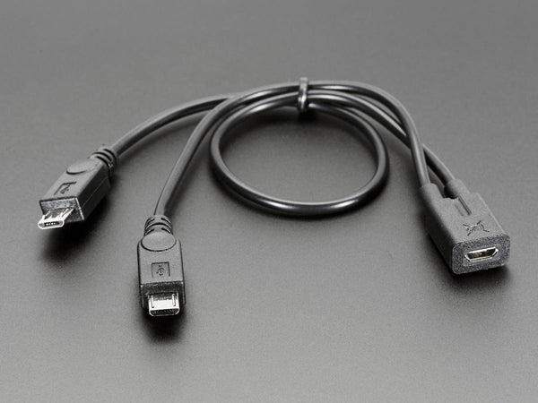 Micro B USB 2 Way Y Splitter Cable The Pi Hut