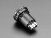 Micro USB B Jack to USB A Plug Round Panel Mount Adapter - The Pi Hut