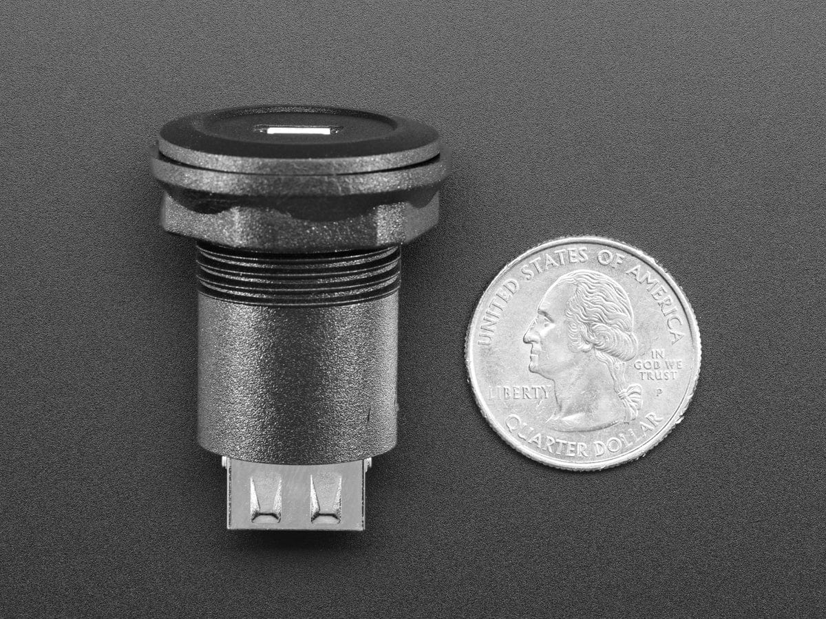 Micro USB B Jack to USB A Plug Round Panel Mount Adapter - The Pi Hut