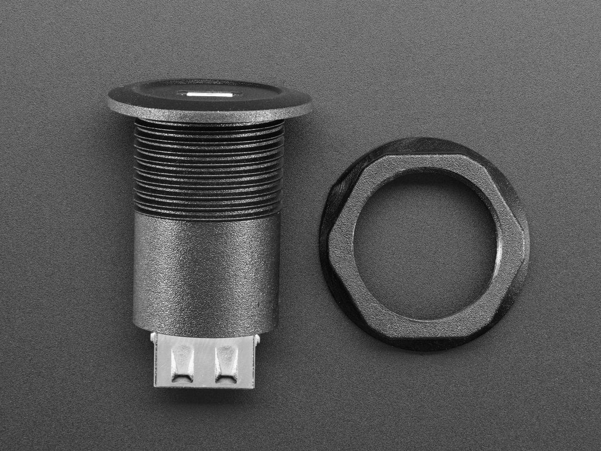 Micro USB B Jack to USB A Plug Round Panel Mount Adapter - The Pi Hut