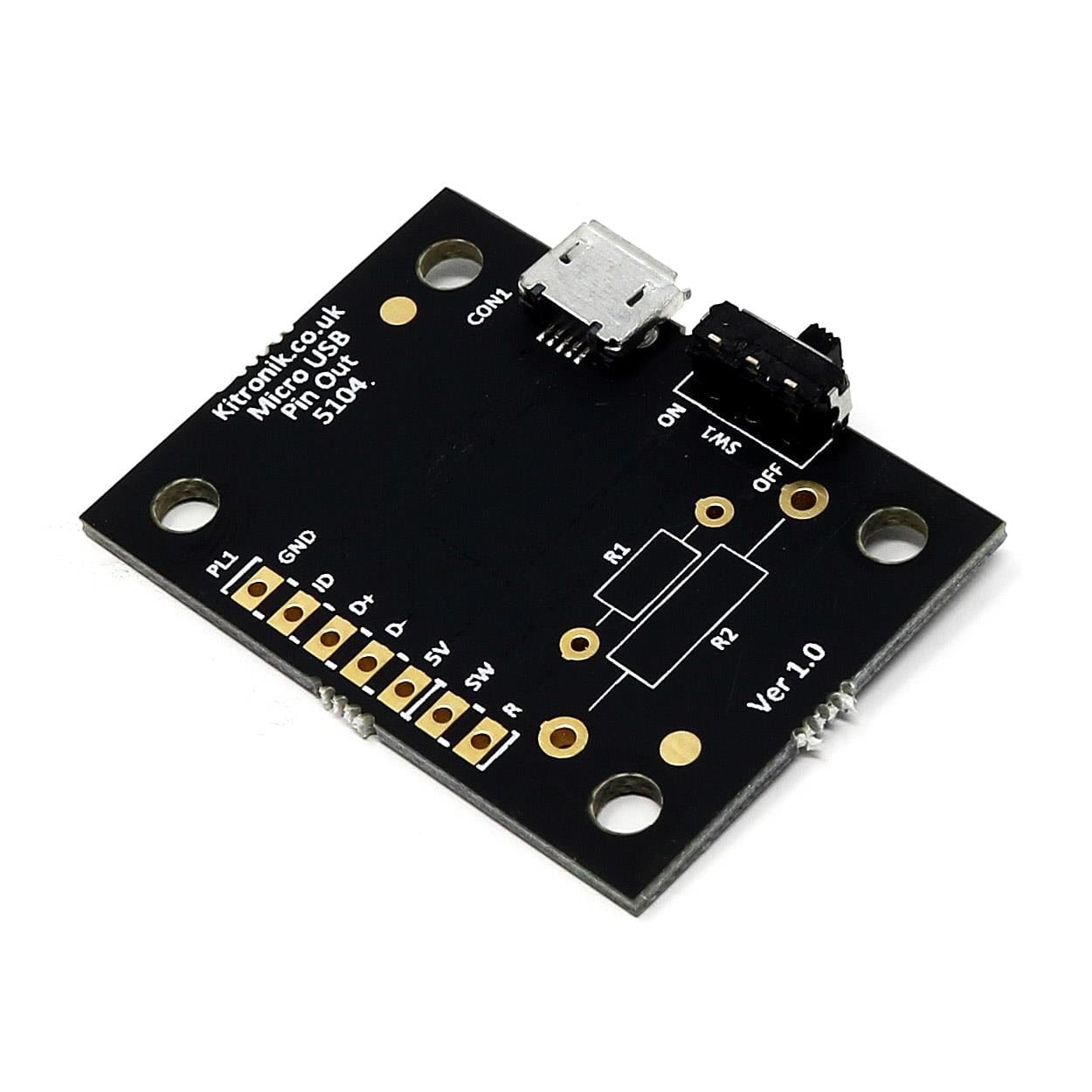 Micro USB Breakout Board with Power Switch - The Pi Hut