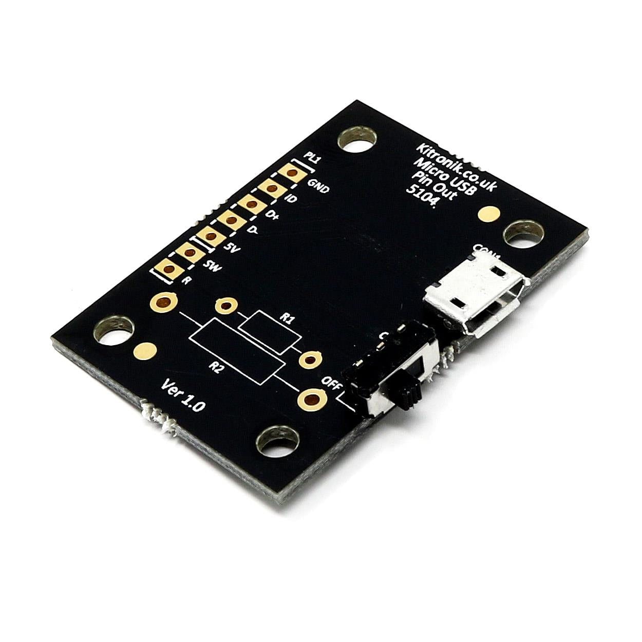 Micro USB Breakout Board with Power Switch - The Pi Hut