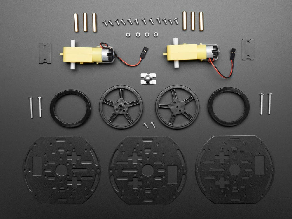 Mini 3-Layer Round Robot Chassis Kit - 2WD with DC Motors - The Pi Hut