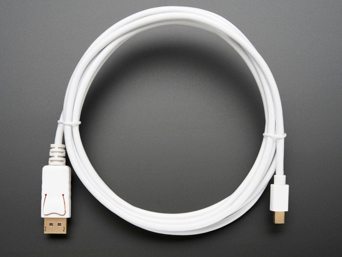 Mini DisplayPort to DisplayPort Cable - 10 ft/3 meters - White - The Pi Hut