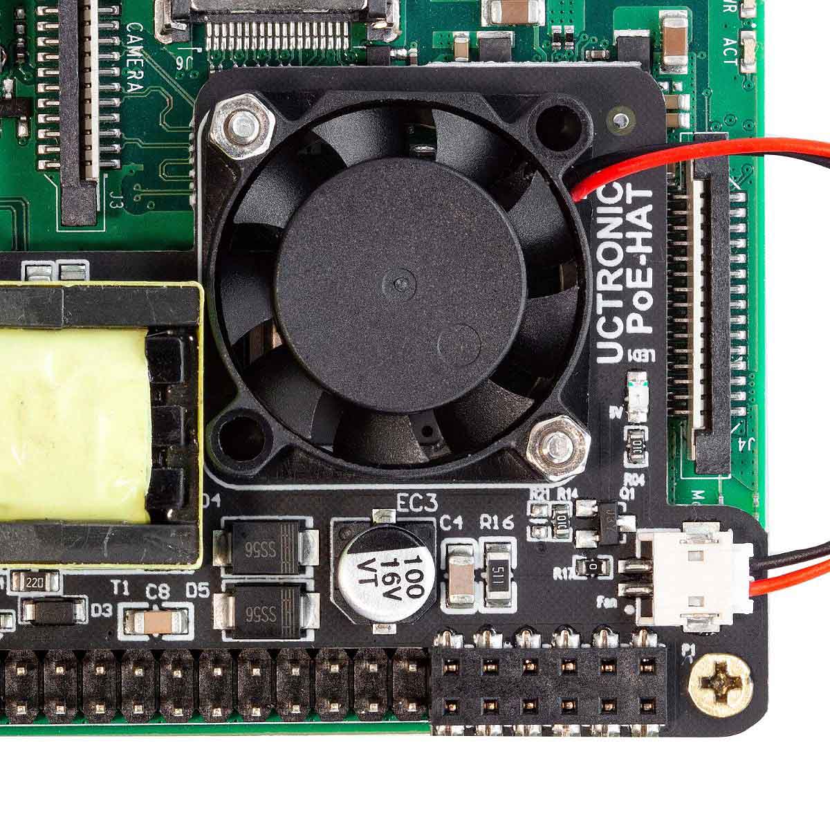 Mini Power over Ethernet (PoE) Expansion Board for Raspberry Pi 4 - With Fan - The Pi Hut