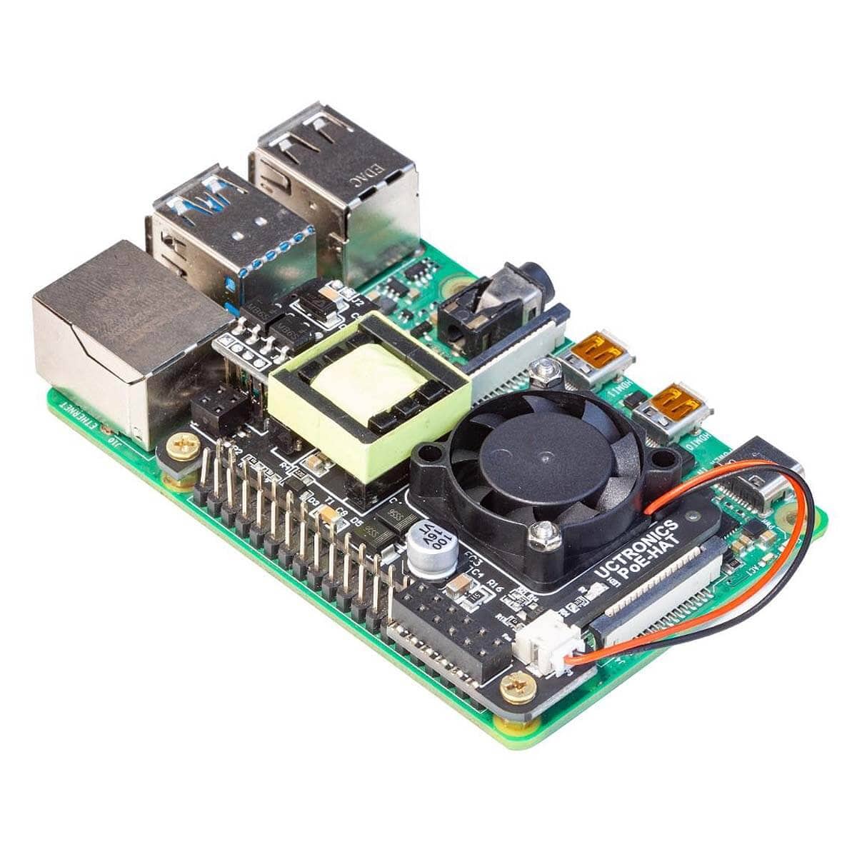 Mini Power over Ethernet (PoE) Expansion Board for Raspberry Pi 4 - With Fan - The Pi Hut