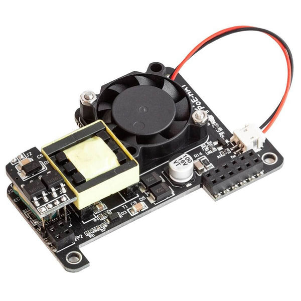 Mini Power over Ethernet (PoE) HAT for Raspberry Pi 4 - With Fan