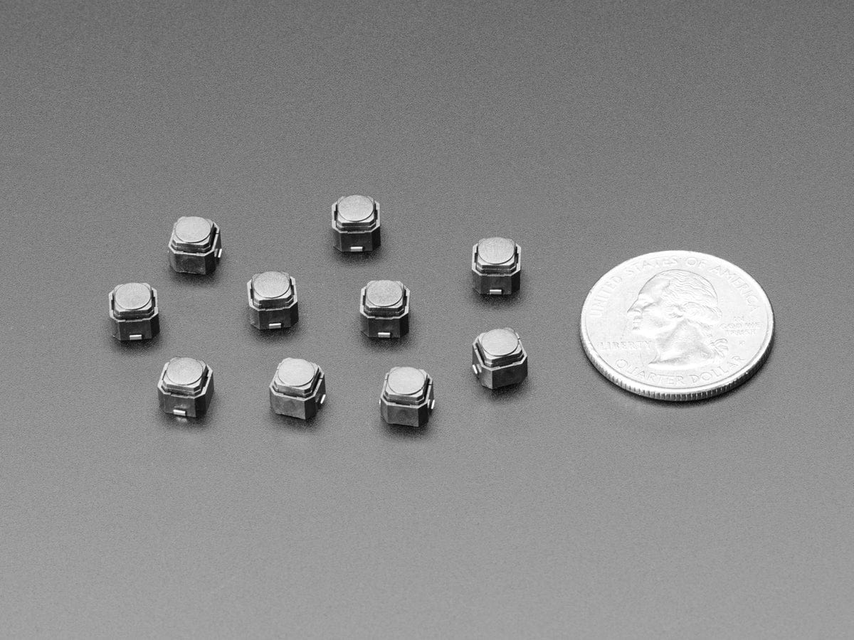 Mini Soft Touch Push-button Switches (6mm square) x 10 pack - The Pi Hut