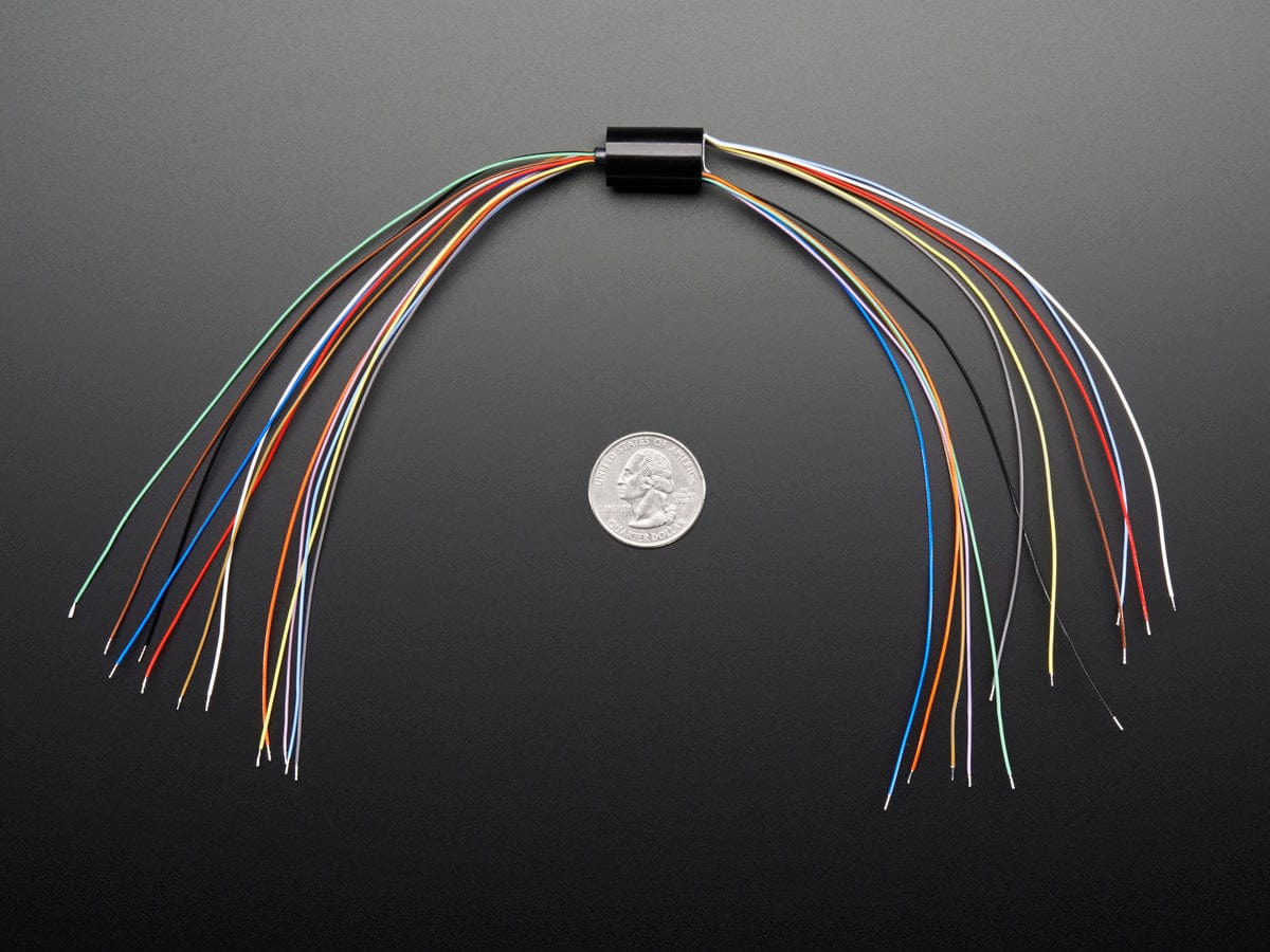 Miniature Slip Ring - 12mm diameter, 12 wires, max 240V @ 2A - The Pi Hut