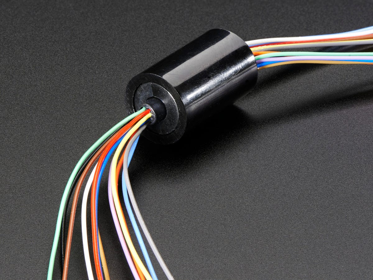 Miniature Slip Ring - 12mm diameter, 12 wires, max 240V @ 2A - The Pi Hut