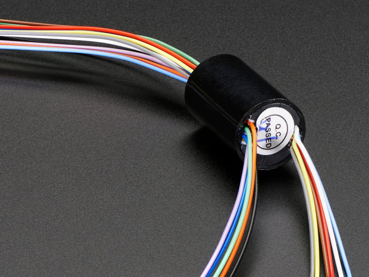 Miniature Slip Ring - 12mm diameter, 12 wires, max 240V @ 2A - The Pi Hut