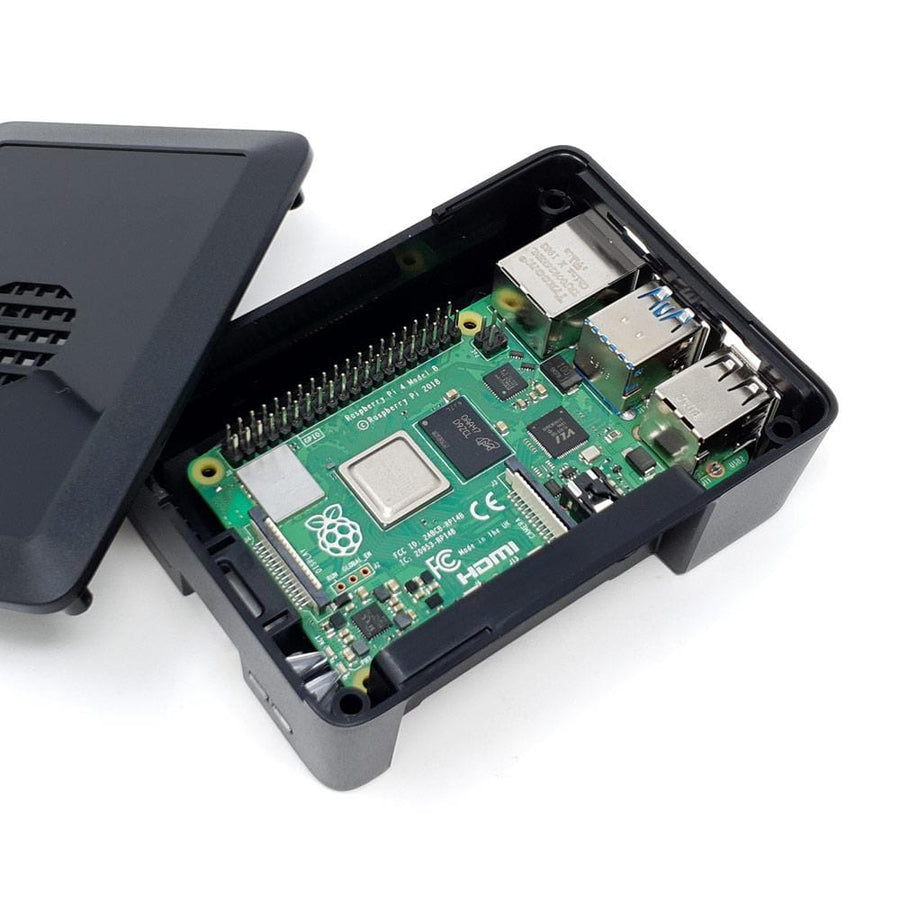 Modular Raspberry Pi 4 Case Black The Pi Hut modular-raspberry-pi-4-case-black-the-pi-hut