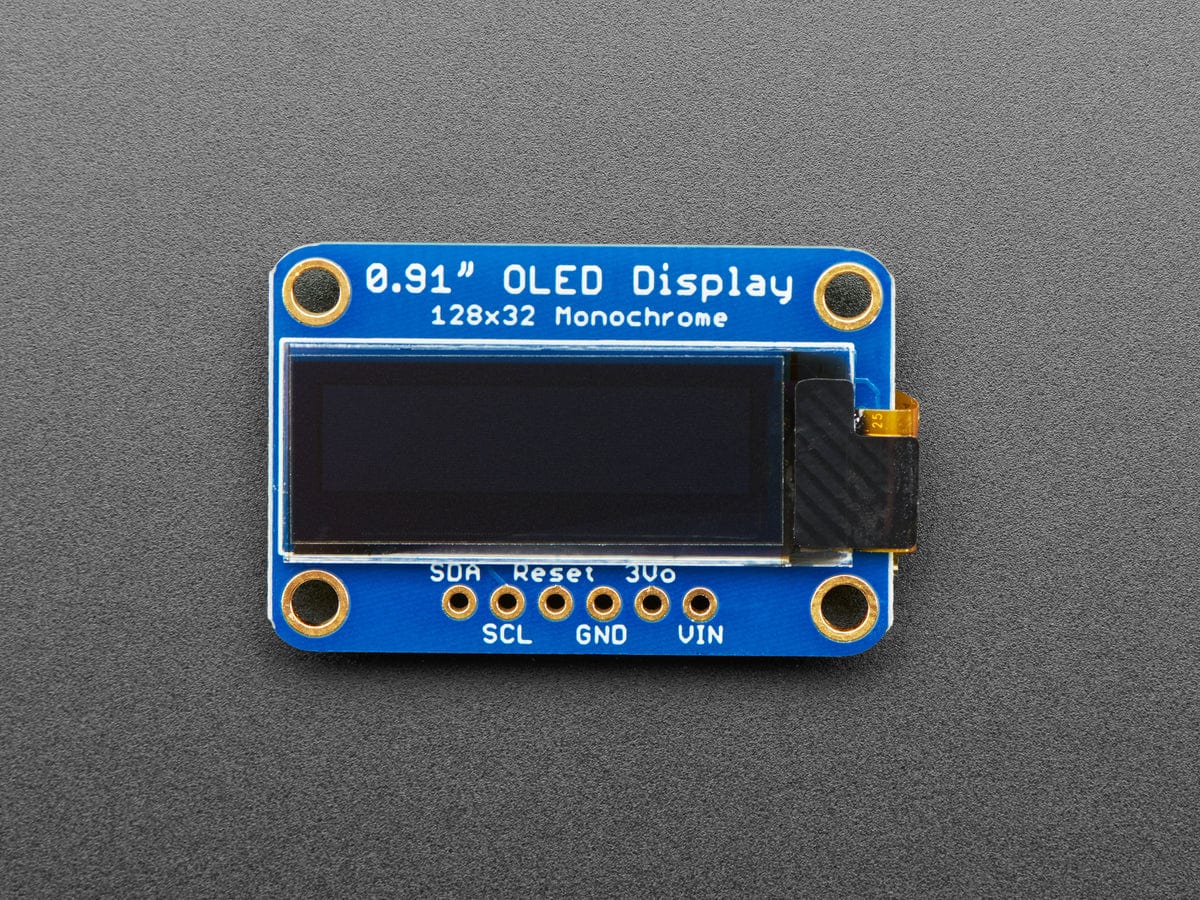 Monochrome 0.91" 128x32 I2C OLED Display - STEMMA QT / Qwiic - The Pi Hut