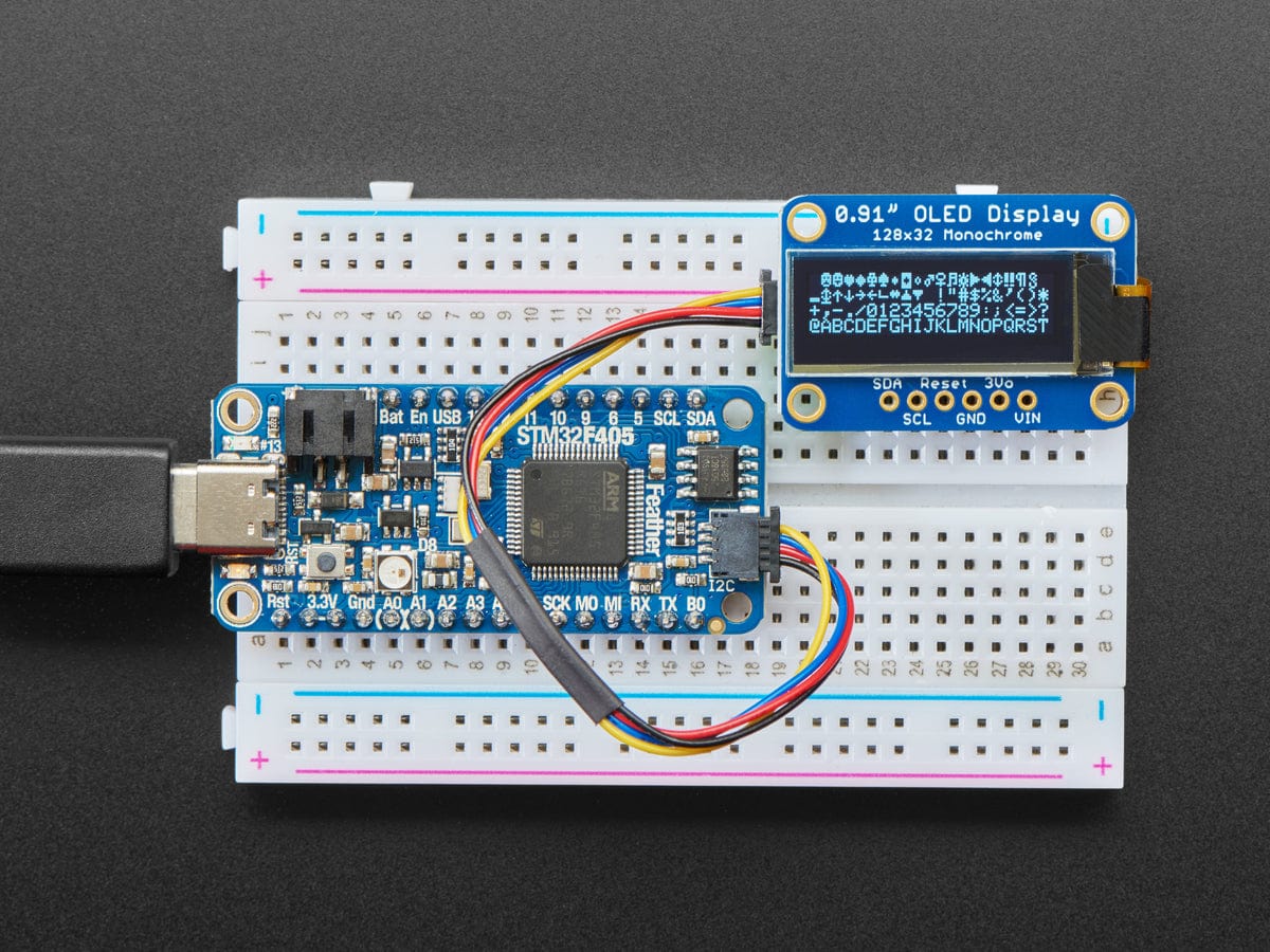 Monochrome 0.91" 128x32 I2C OLED Display - STEMMA QT / Qwiic - The Pi Hut