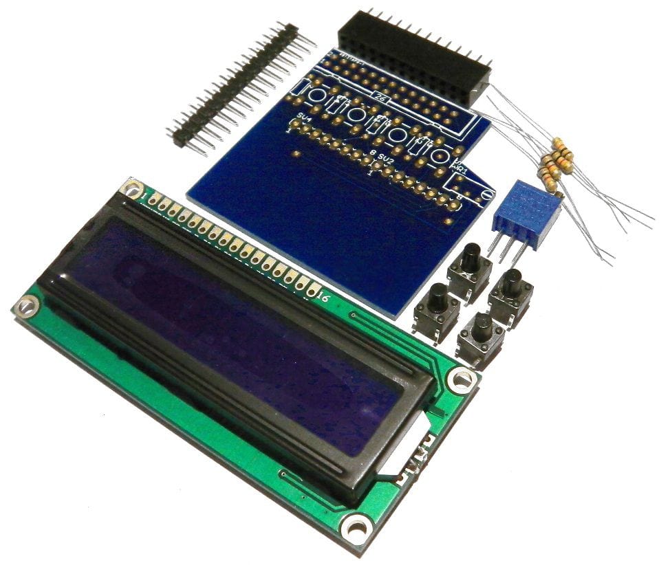 MyPi - Read Your Pi - LCD & Board Kit (16x2 Blue & White) - The Pi Hut