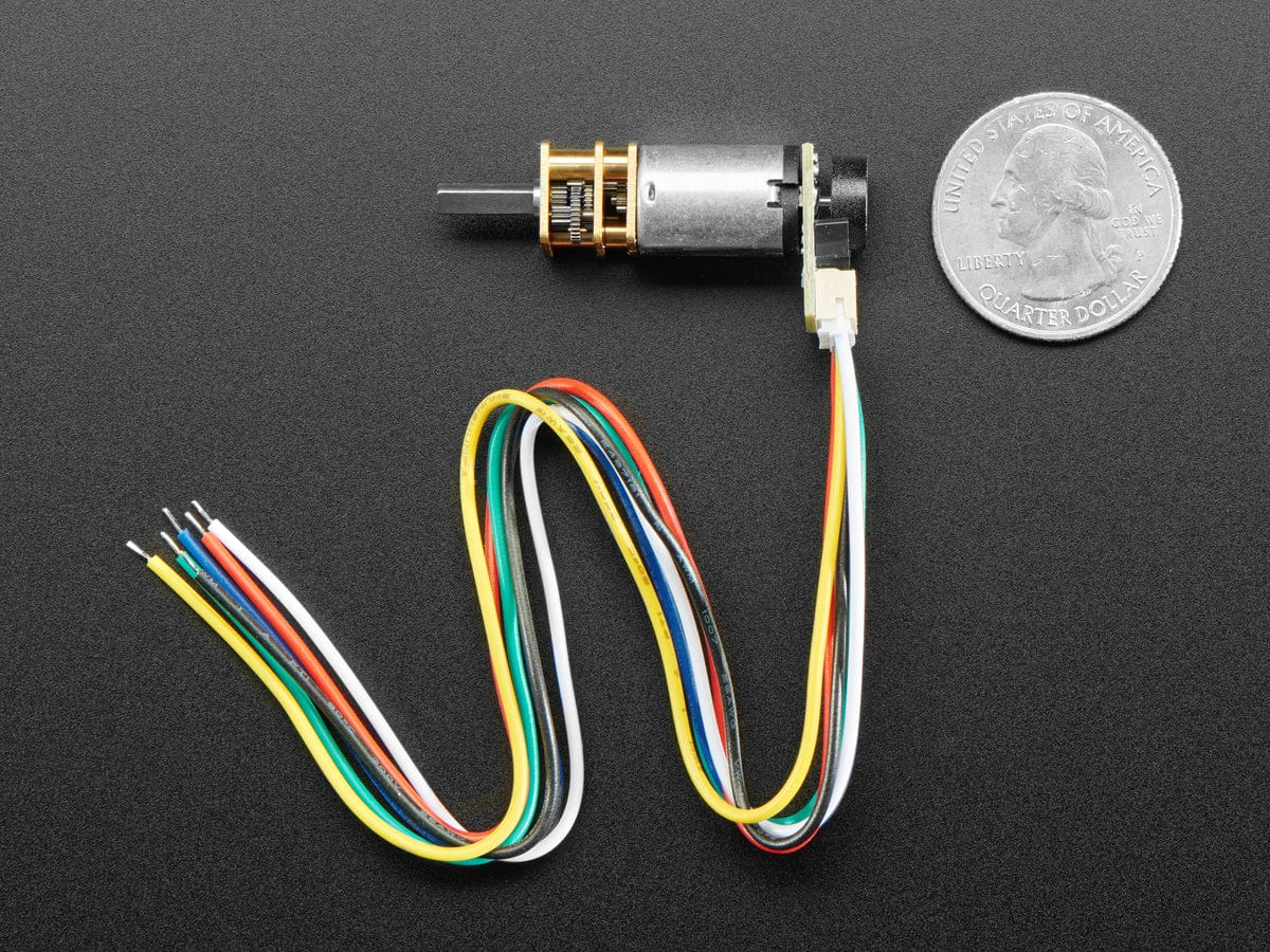 N20 DC Motor with Magnetic Encoder - 6V with 1:100 Gear Ratio - The Pi Hut