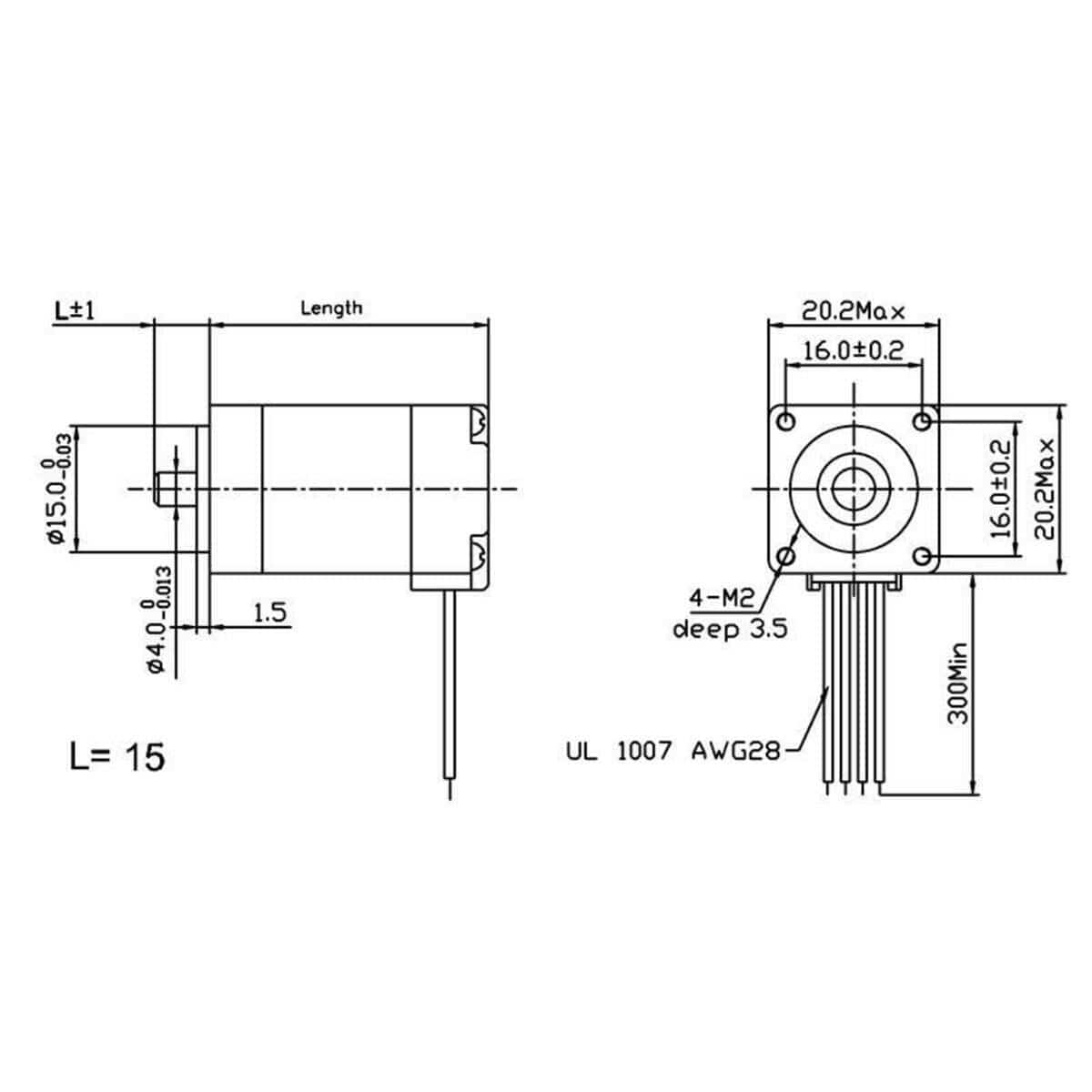 NEMA 8 Bipolar Stepper Motor: 200 Steps/Rev, 3.9V, 0.6 A/Phase - The Pi Hut