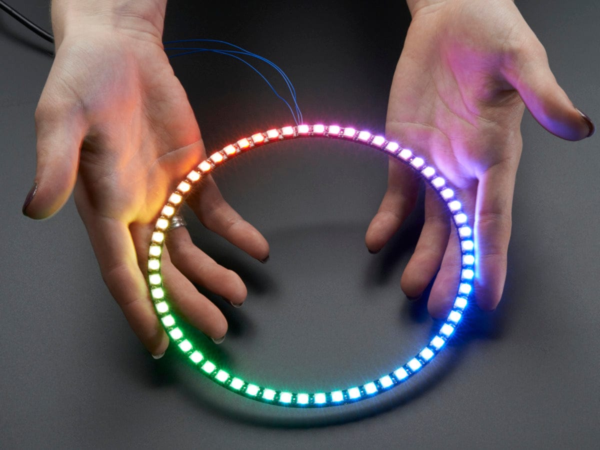 NeoPixel 1/4 60 Ring - 5050 RGB LED w/ Integrated Drivers - The Pi Hut