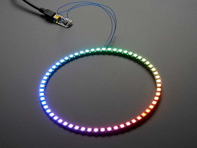 NeoPixel 1/4 60 Ring - 5050 RGB LED w/ Integrated Drivers - The Pi Hut