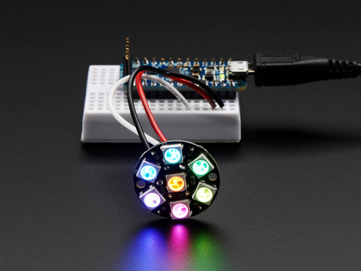 NeoPixel Jewel - 7 x 5050 RGB LED with Integrated Drivers - The Pi Hut