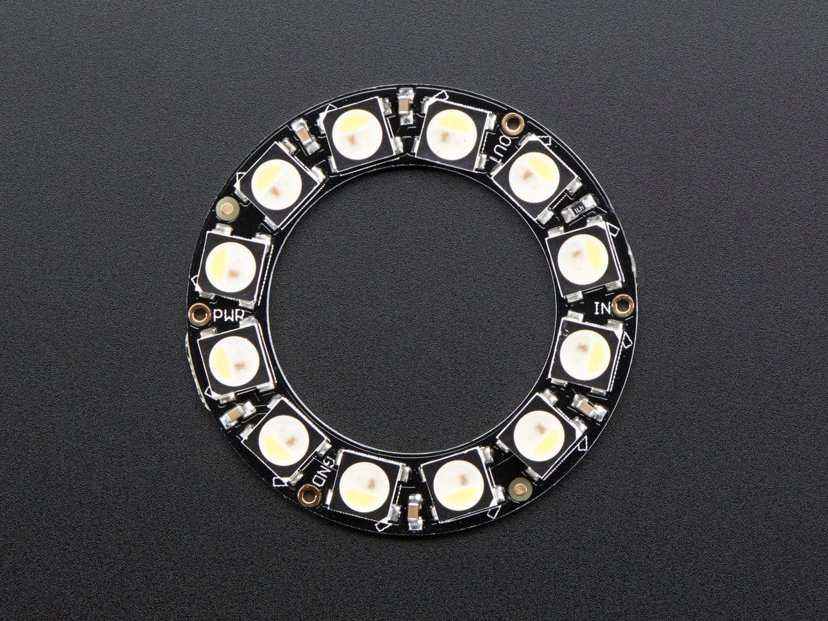 NeoPixel Ring - 12 x 5050 RGBW LEDs w/ Integrated Drivers - The Pi Hut