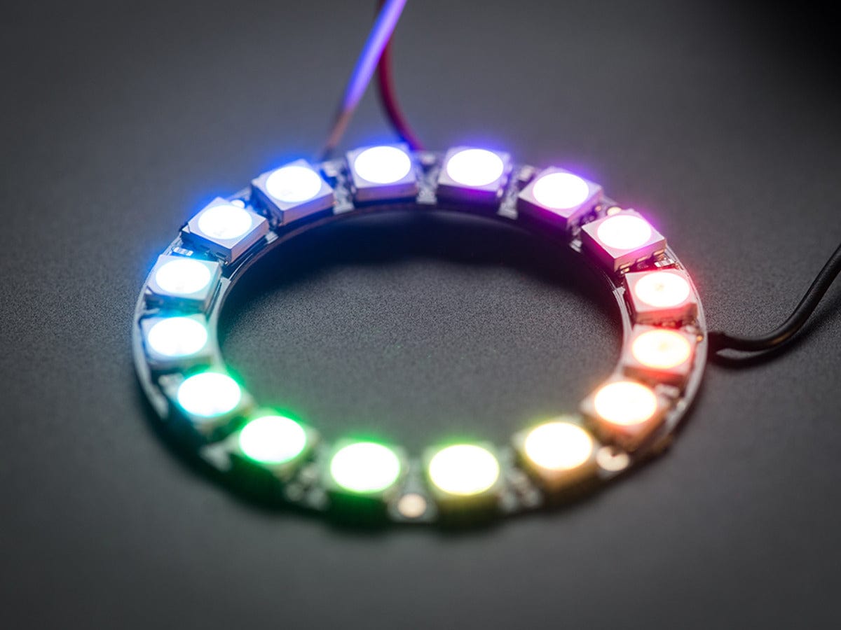 NeoPixel Ring - 16 x 5050 RGB LED with Integrated Drivers - The Pi Hut