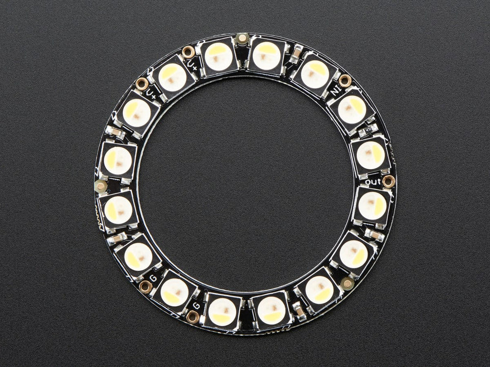 NeoPixel Ring - 16 x 5050 RGBW LEDs w/ Integrated Drivers - The Pi Hut