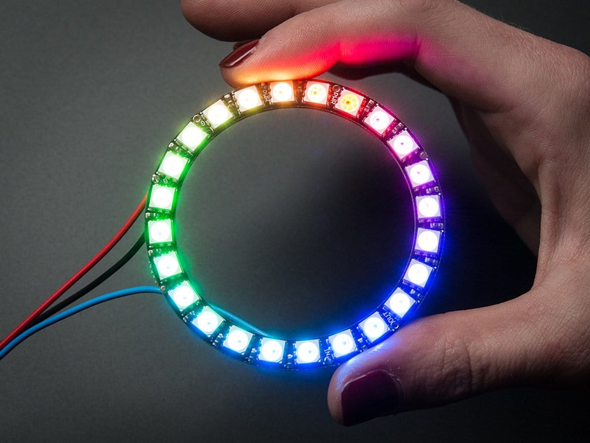 NeoPixel Ring - 24 x 5050 RGB LED with Integrated Drivers - The Pi Hut