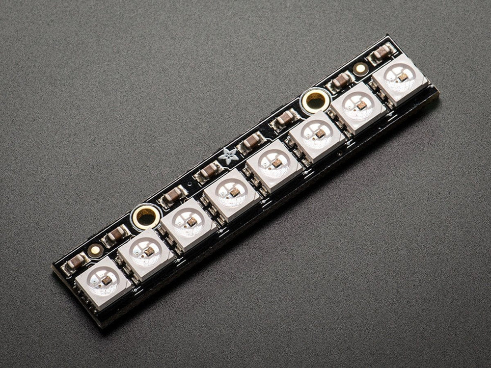 NeoPixel Stick - 8 x 5050 RGB LED with Integrated Drivers - The Pi Hut