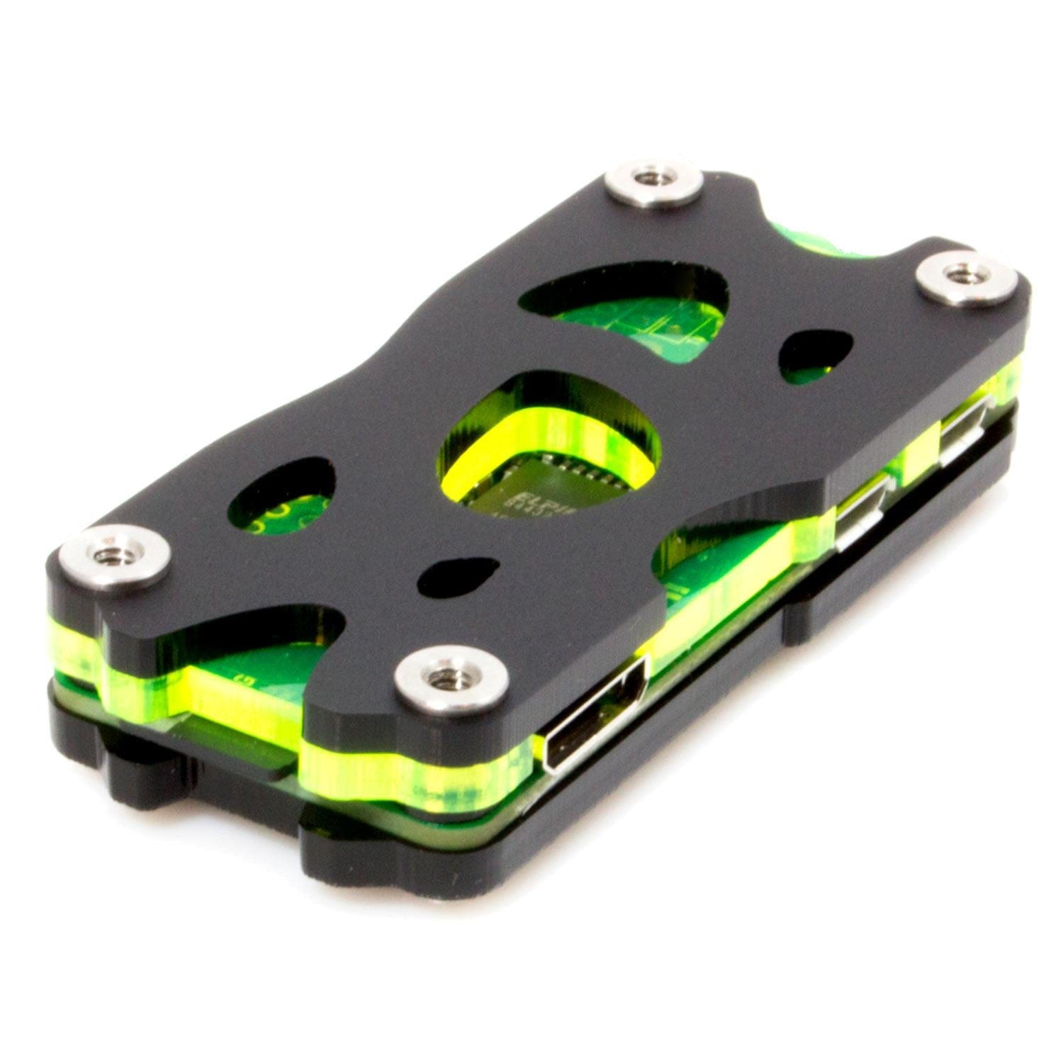 Nucleus Zero Raspberry Pi Zero Case - Black & Lazer Lime - The Pi Hut