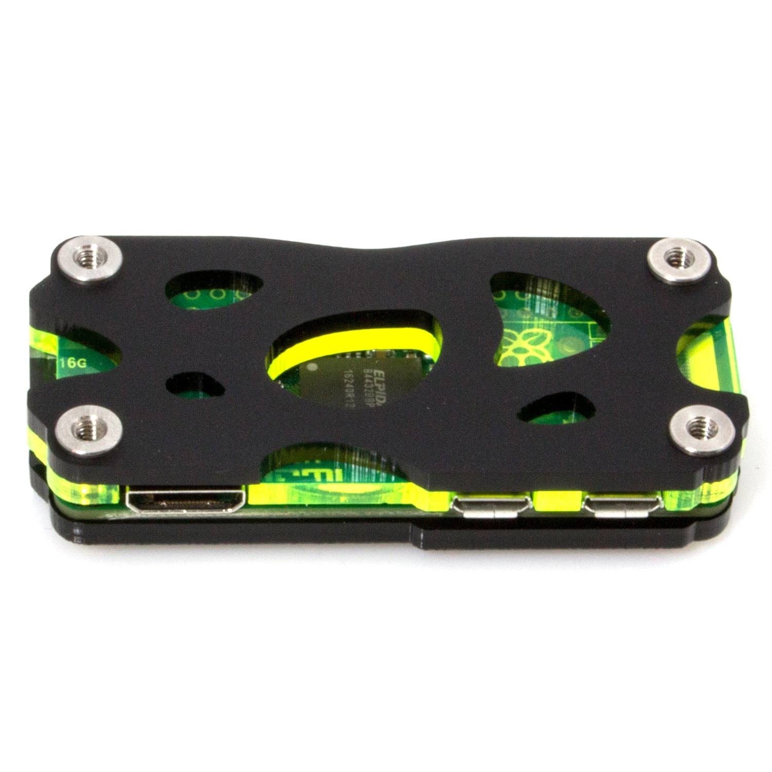 Nucleus Zero Raspberry Pi Zero Case - Black & Lazer Lime - The Pi Hut