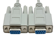 Null Modem Cable F/F - D9 RS232 (2m) - The Pi Hut