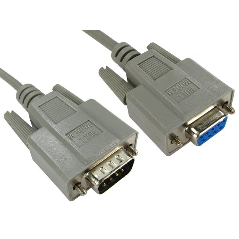 Null Modem Cable M/F - D9 RS232 (2m) - The Pi Hut