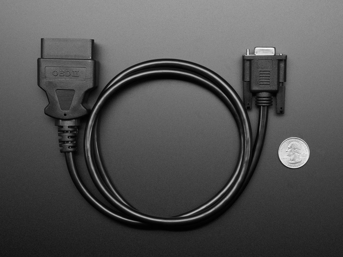 OBD Plug (16-pin) to DE-9 (DB-9) Socket Adapter Cable - The Pi Hut