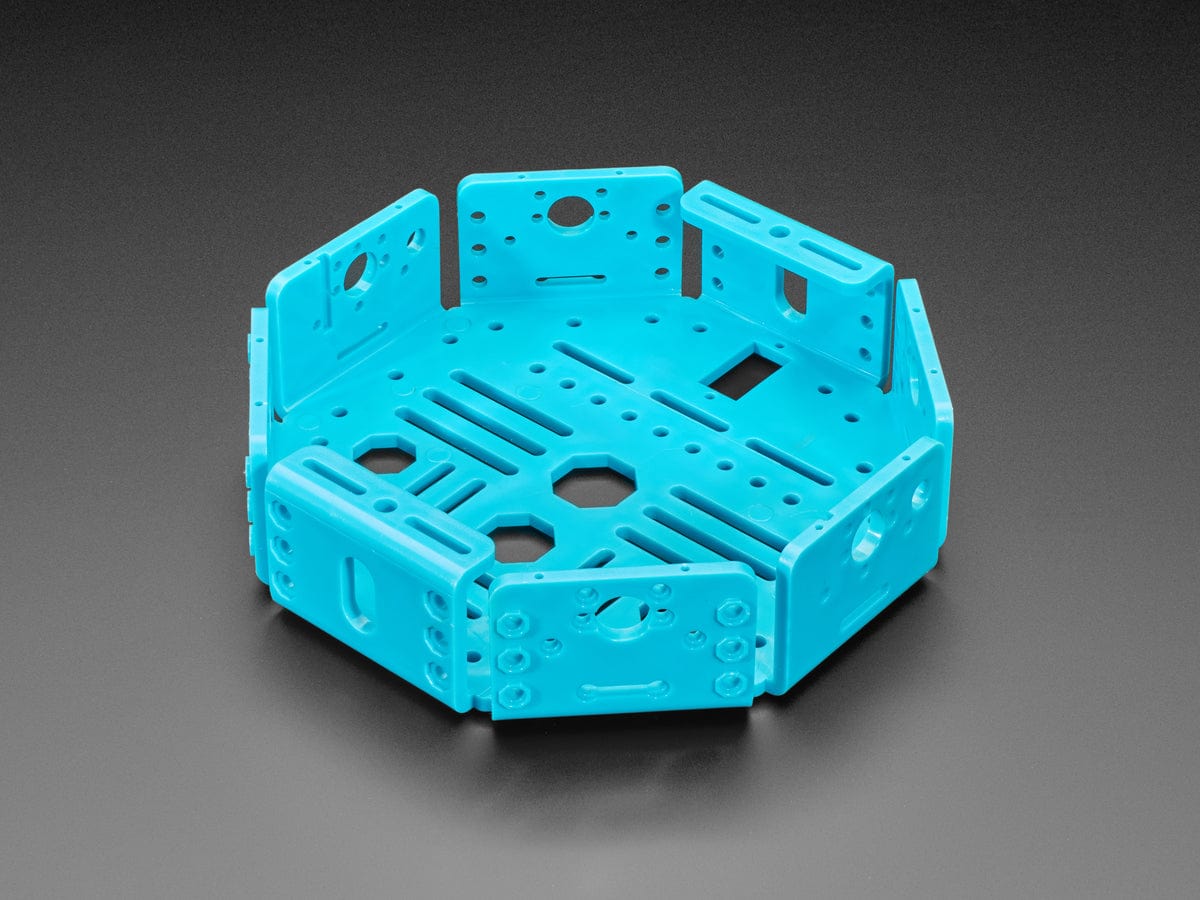 Octagon Chassis Frame - Blue Plastic - 16cm x 16cm x 4cm - The Pi Hut