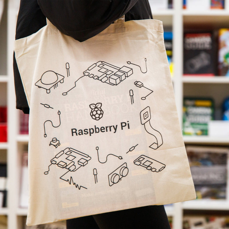 Official Raspberry Pi Natural Cotton Tote Bag - The Pi Hut