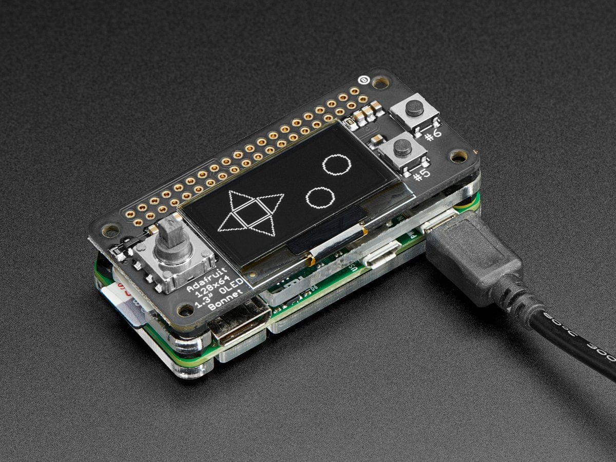 OLED Bonnet Pack for Raspberry Pi Zero - Includes Pi Zero W - The Pi Hut