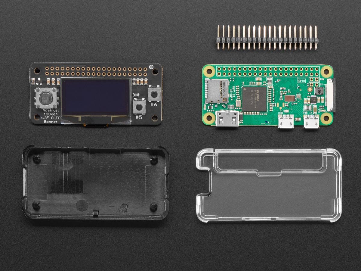 OLED Bonnet Pack for Raspberry Pi Zero - Includes Pi Zero W - The Pi Hut