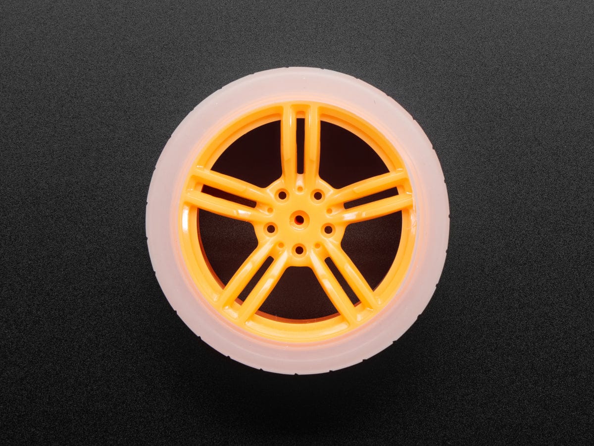 Orange and Clear TT Motor Wheel for TT DC Gearbox Motor - The Pi Hut