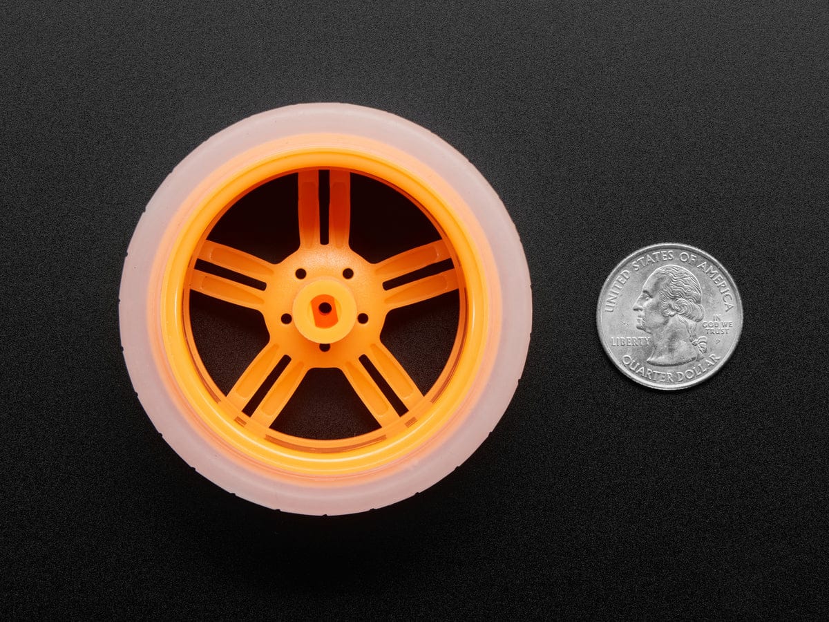 Orange and Clear TT Motor Wheel for TT DC Gearbox Motor by The Pi Hut - The Pi Hut