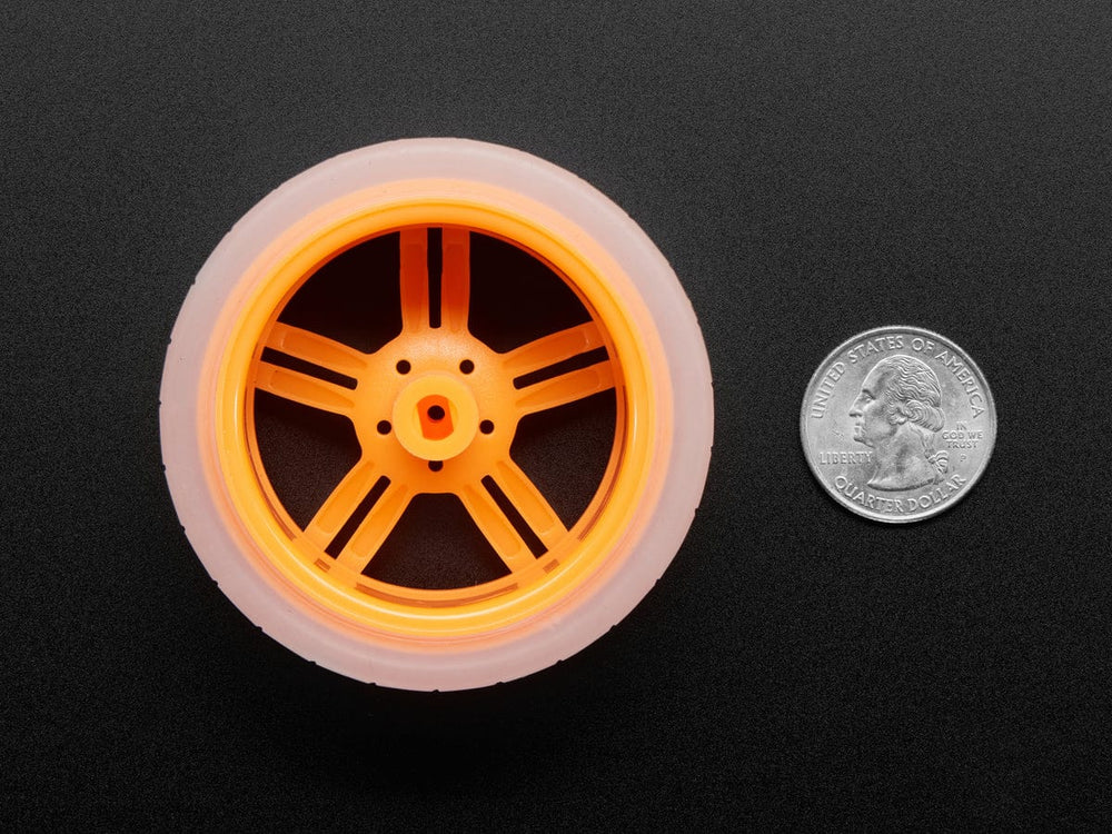 Orange and Clear TT Motor Wheel for TT DC Gearbox Motor - The Pi Hut