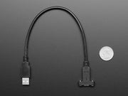 Panel Mount Cable USB C to Type A - 30cm - The Pi Hut