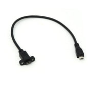 Panel Mount Extension USB Cable - Micro B Male to Micro B Female - The Pi Hut