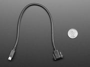 Panel Mount Extension USB Cable - Mini B Male to Mini B Female - The Pi Hut