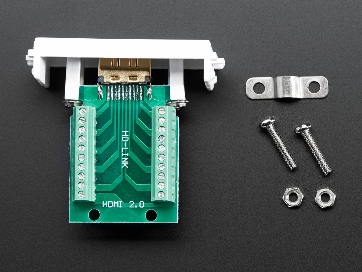 Panel Mount HDMI Socket to Terminal Block Breakout - The Pi Hut