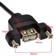Panel Mount USB A Male to USB A Female - 50cm - The Pi Hut