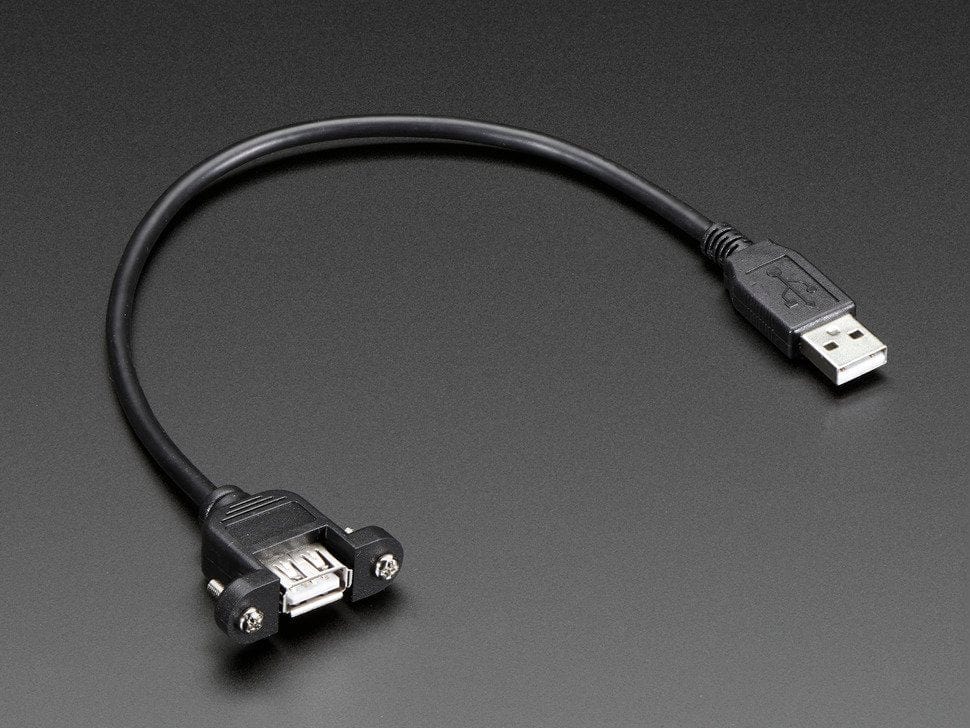 Panel Mount USB Cable - A Male to A Female - The Pi Hut